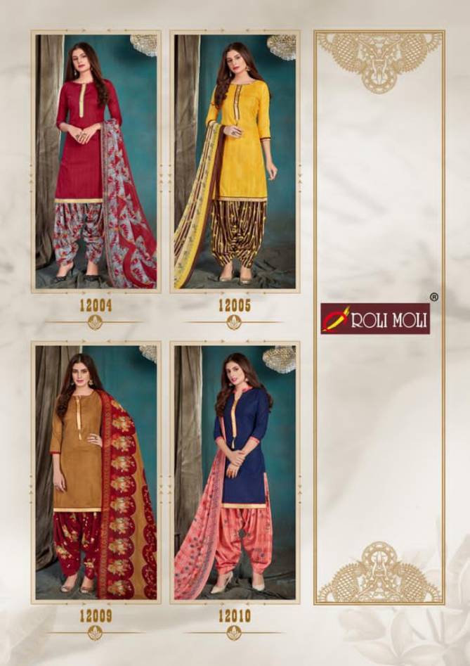 Roli Moli Royal Latest Fancy regular wear Patiyala Printed Cotton Dress Material Collection
